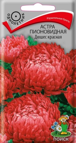 Астра пионовидная Дюшес красная (поиск) 0,3гр