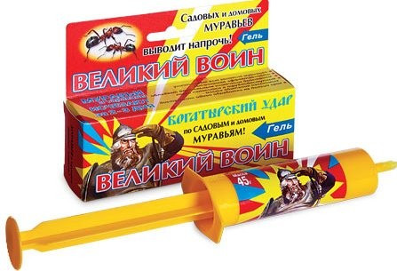 Великий воин гель 45гр от садовых и домашних муравьев